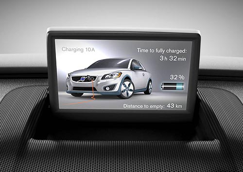 A dash display from the Volvo C30 electric car