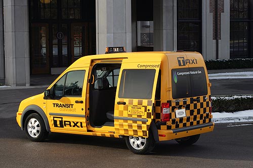 rear of the ford transit connect taxi