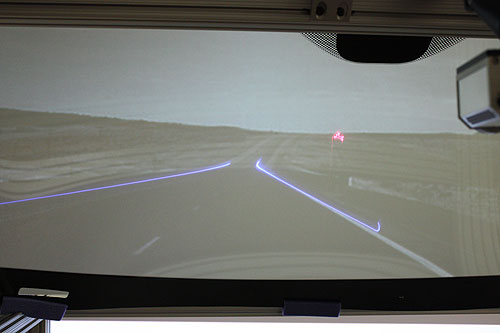 In this example the windscreen has highlighted a deer approaching the road but that could just as easily be a kangaroo.