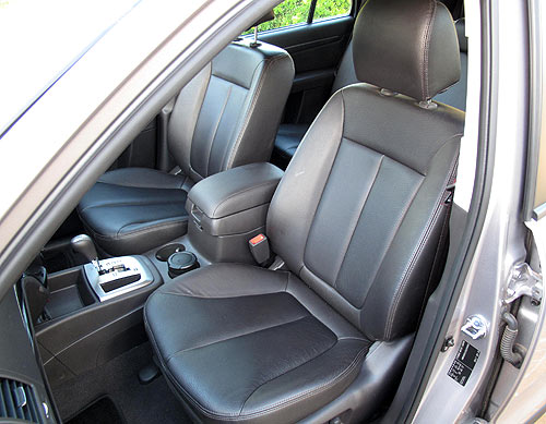 Leather upholstery is standard equipment in the Santa Fe Highlander. If leather is important to you then you'll love these seats ... but they do get hot when the car is left sitting in the sun.